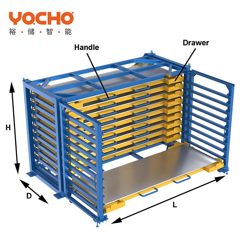 Supports de stockage en tôle robustes, supports de stockage de matériaux de style tiroir